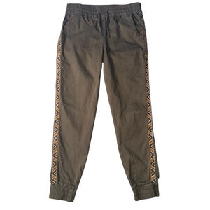Women's DRIFTWOOD Olive Green Jogger Sedona Pants with Aztec Western Embroidery
